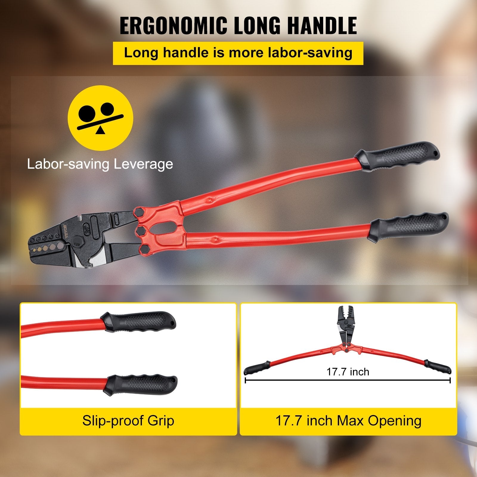 VEVOR Hand Swager Crimper Swaging Tool for Copper Aluminum Oval Sleeves and Stop Sleeves Wire Rope Crimping Tool Propress Swage Tool Long Handle Labor Save (24 Inch) 