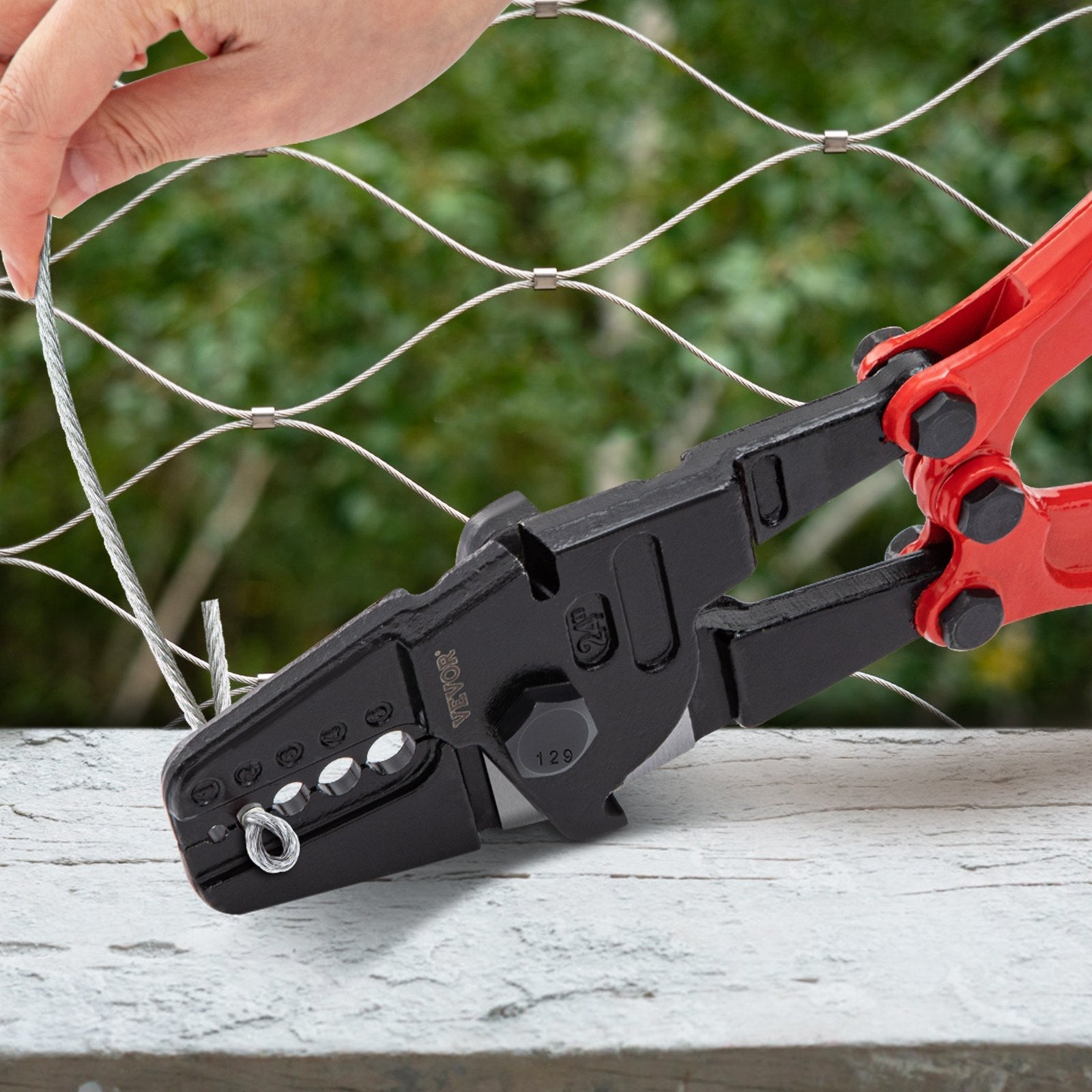 VEVOR Hand Swager Crimper Swaging Tool for Copper Aluminum Oval Sleeves and Stop Sleeves Wire Rope Crimping Tool Propress Swage Tool Long Handle Labor Save (24 Inch) 