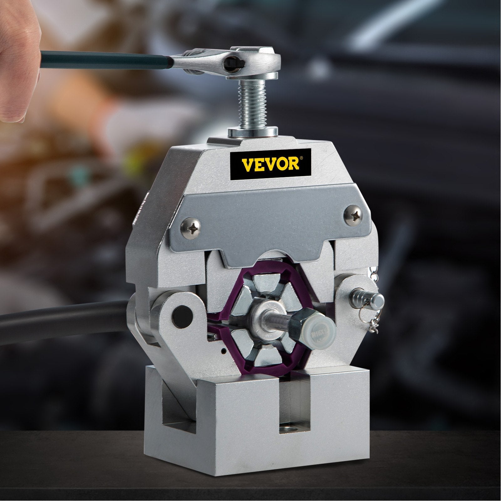 VEVOR Manually Operated AC Hose Crimper Hydra-Krimp 71550 Manual AC Hose Crimper Kit Air Conditioning Repair Handheld AC Hose Crimping Tool with 4 Dies 