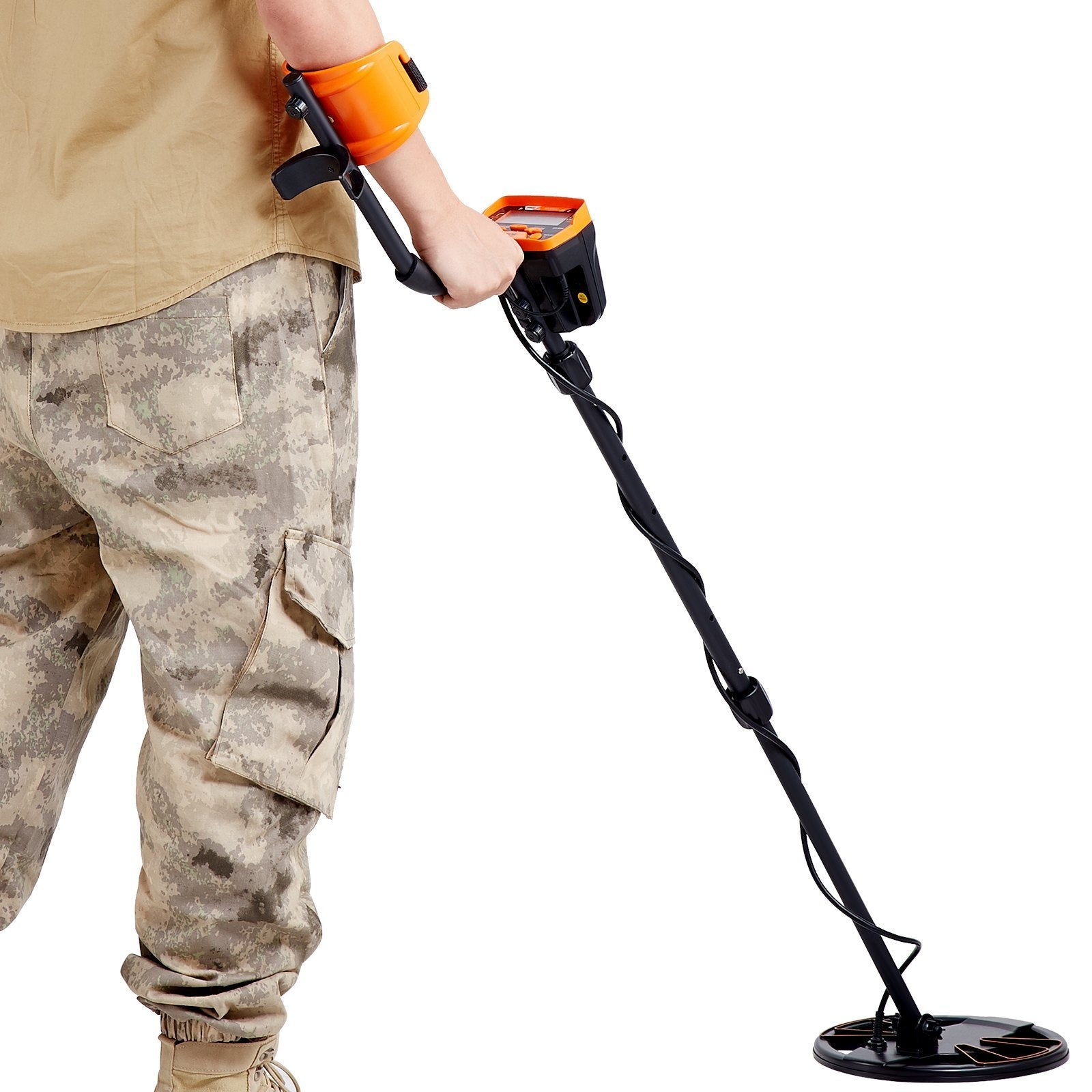 VEVOR Metal Detector for Adults & Kids, 10 Inch Waterproof Search Coil with LCD Display 7 Modes, Adjustable 41''-52'' Aluminum Stem, DSP Chip Higher Accuracy Gold Detector 10'' Detection Depth 