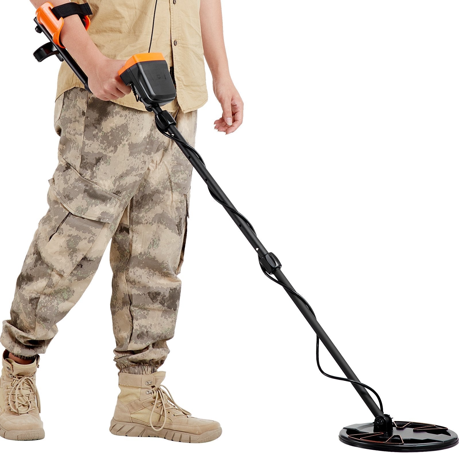 VEVOR Metal Detector for Adults & Kids, 10 Inch Waterproof Search Coil with LCD Display 7 Modes, Adjustable 41''-52'' Aluminum Stem, DSP Chip Higher Accuracy Gold Detector 10'' Detection Depth 