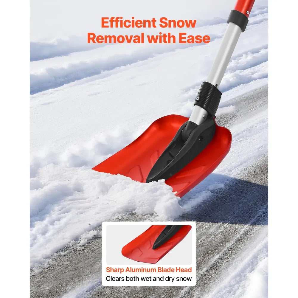 9-Inch Lightweight Snow Shovel with Aluminum Alloy Blade and 36–40" Handle