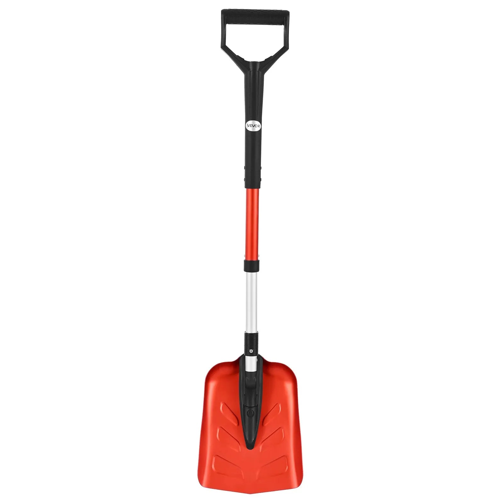VEVOR Snow Shovel for Driveway, 9 in Foldable Snow Shovel with D-shaped Handle, , 36-40 in Adjustable, Lightweight Aluminum Alloy Snows Removal Tool, Reduce Back Strains for Garden Car Camping 