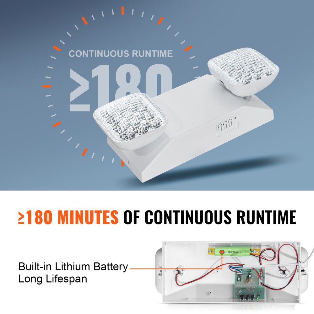 VEVOR 12 PCs Commercial Emergency Light LED Exit Lighting Fixture Backup Battery 