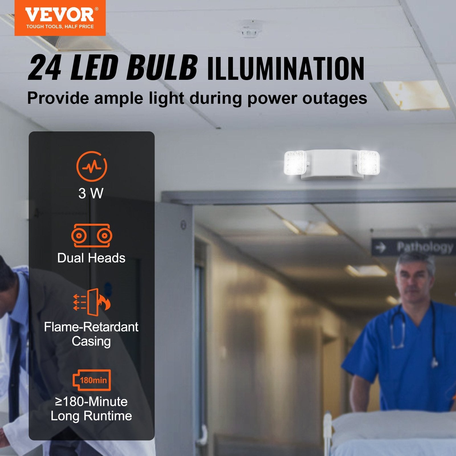 VEVOR 6 PCs Commercial Emergency Light LED Exit Lighting Fixtures Backup Battery 