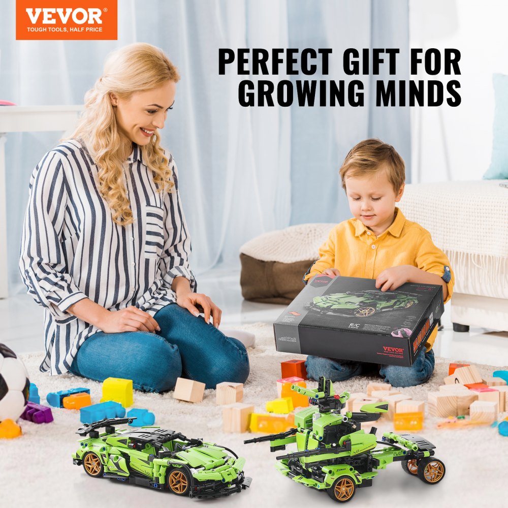 VEVOR STEM Building Toys for Kids 2 in 1 App & Remote Control Car/Robot 461 PCS 