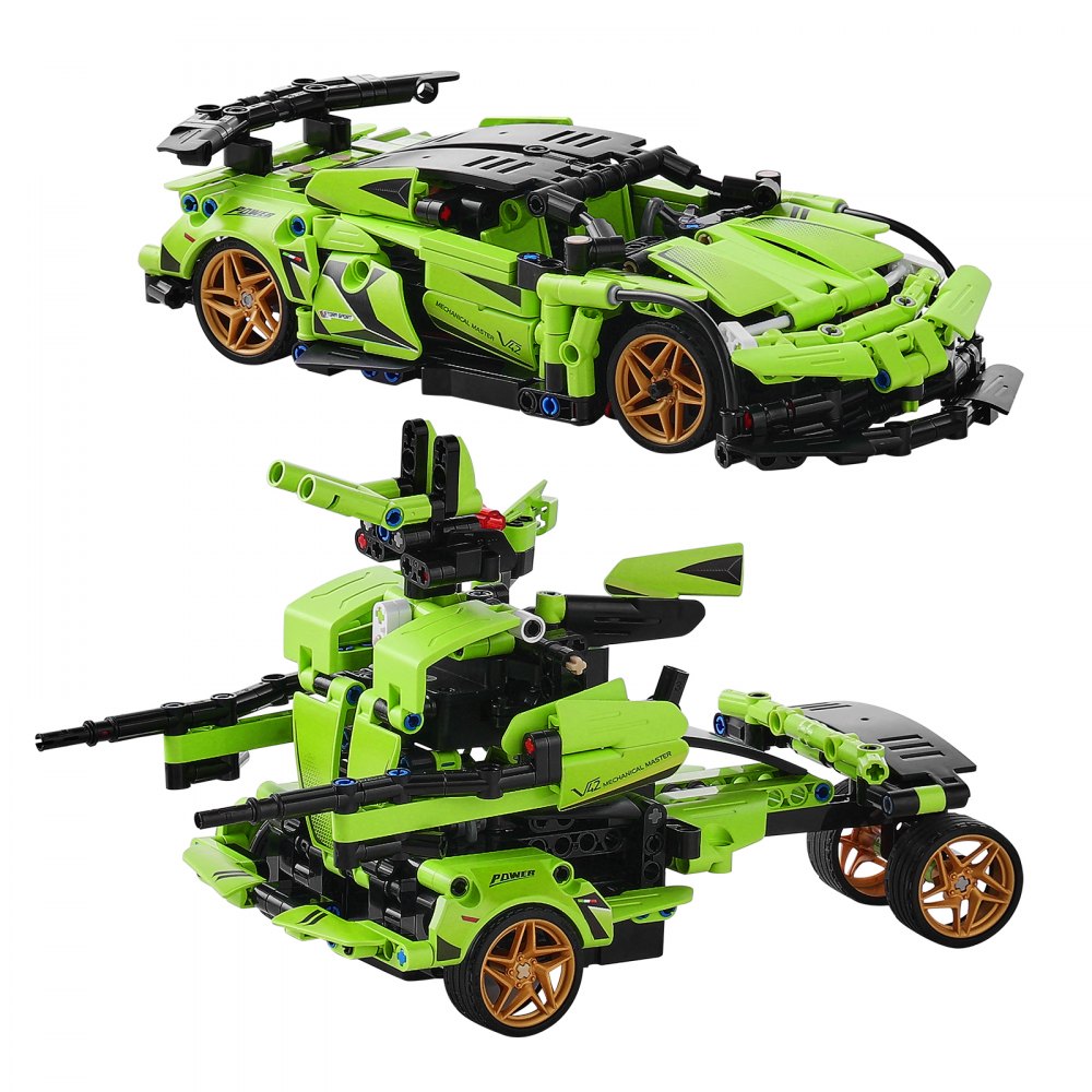 VEVOR STEM Building Toys for Kids 2 in 1 App & Remote Control Car/Robot 461 PCS 