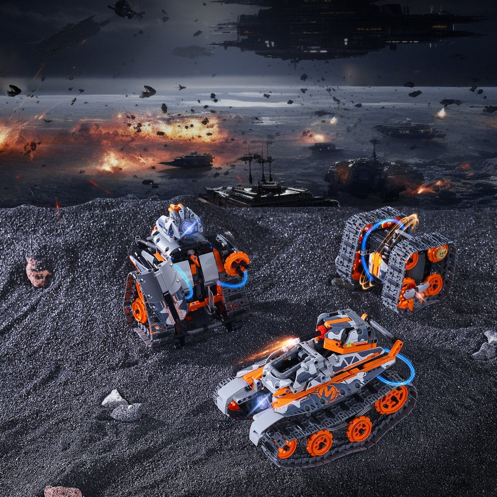 VEVOR STEM Building Toys for Kids 5 in 1 App & Remote Control Car/Robot 554 PCS 