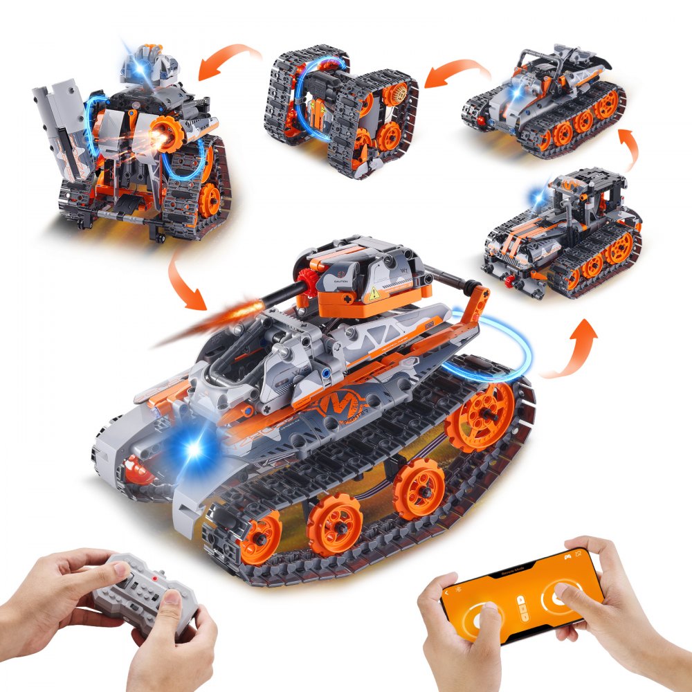 VEVOR STEM Building Toys for Kids 5 in 1 App & Remote Control Car/Robot 554 PCS 