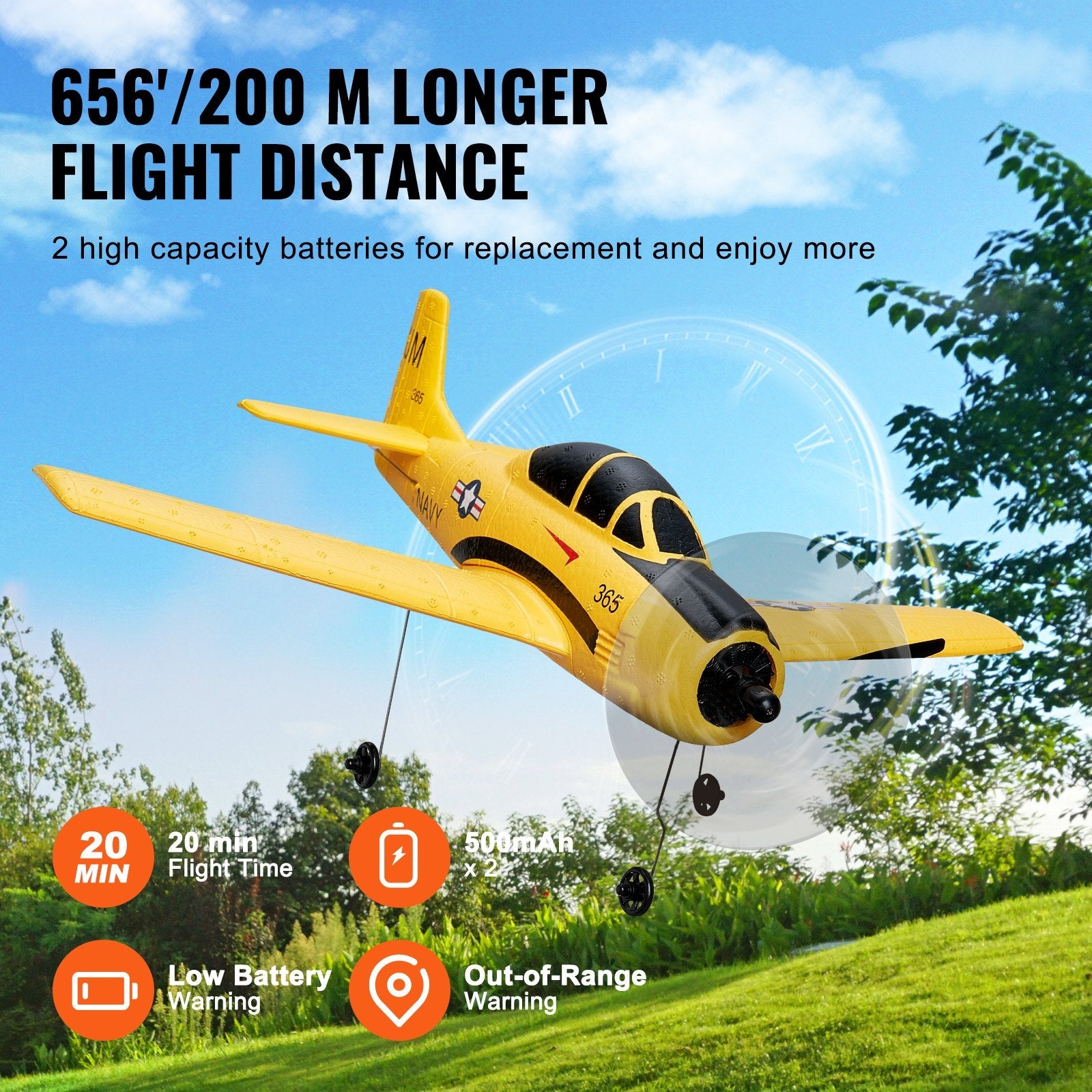 VEVOR RC Airplane Trainer Aircraft EPP Foam RC Plane Toy 2.4 GHz Remote Control 