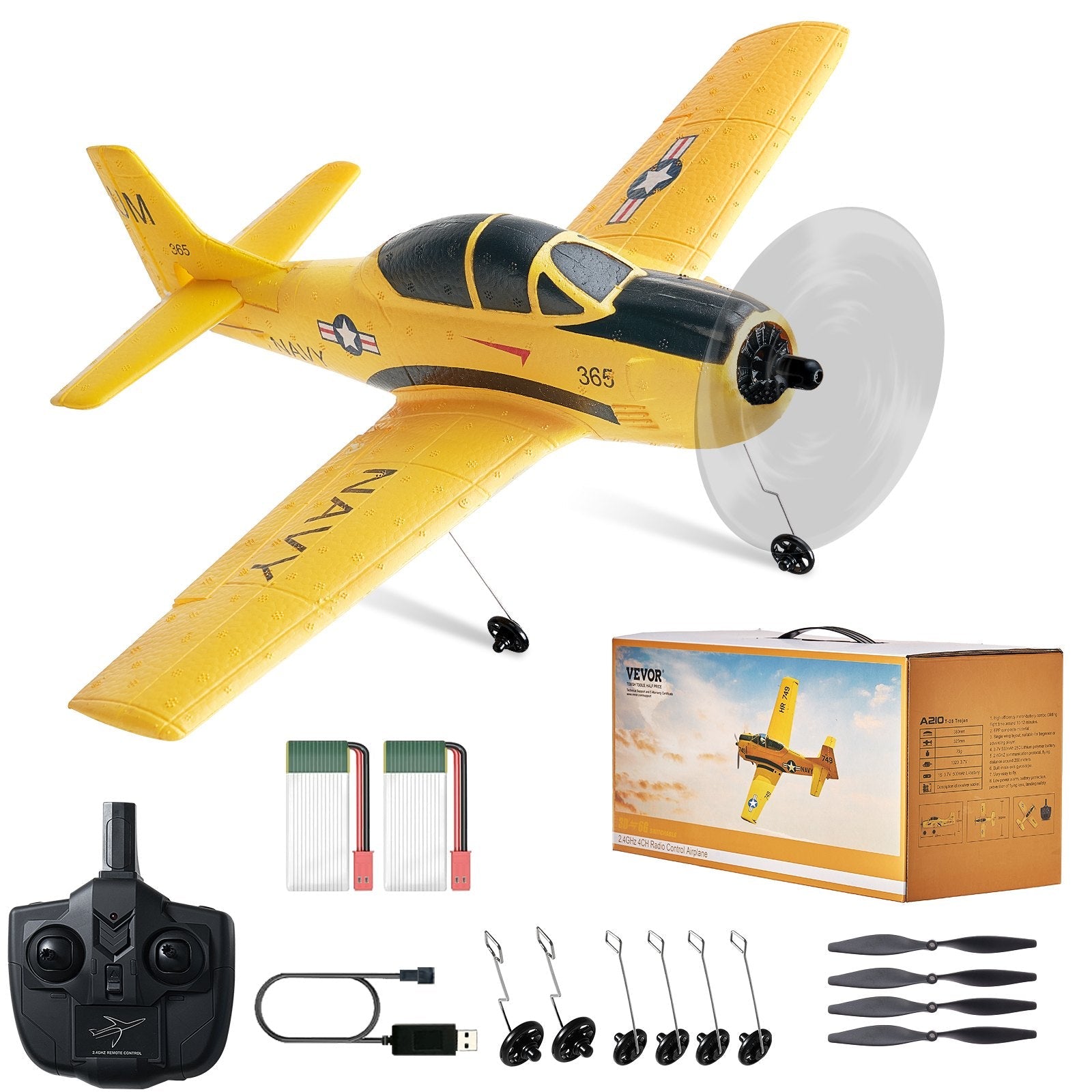 VEVOR RC Airplane Trainer Aircraft EPP Foam RC Plane Toy 2.4 GHz Remote Control 