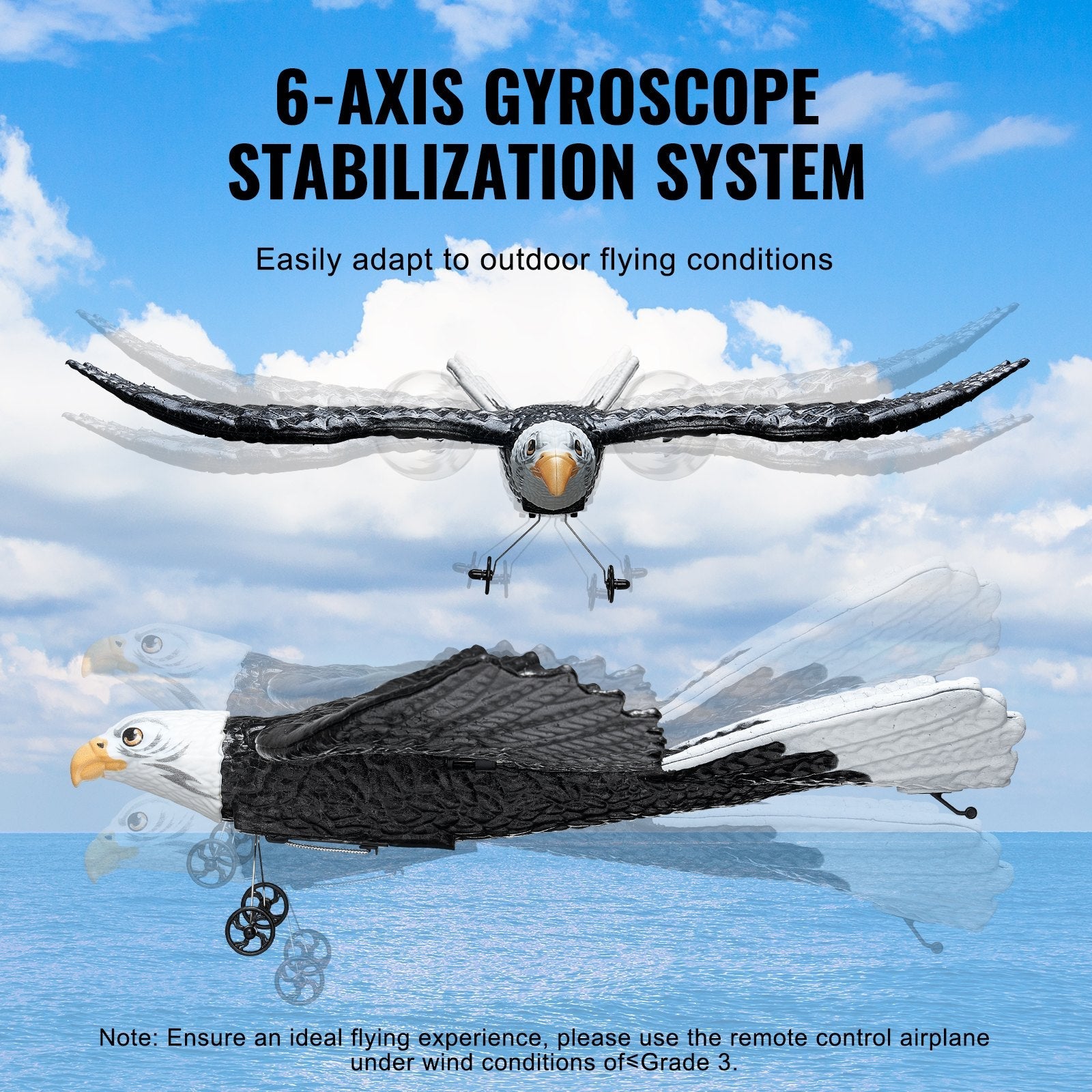 VEVOR RC Airplane Biomimetic Eagle EPP Foam RC Plane Toy 2.4 GHz Remote Control 