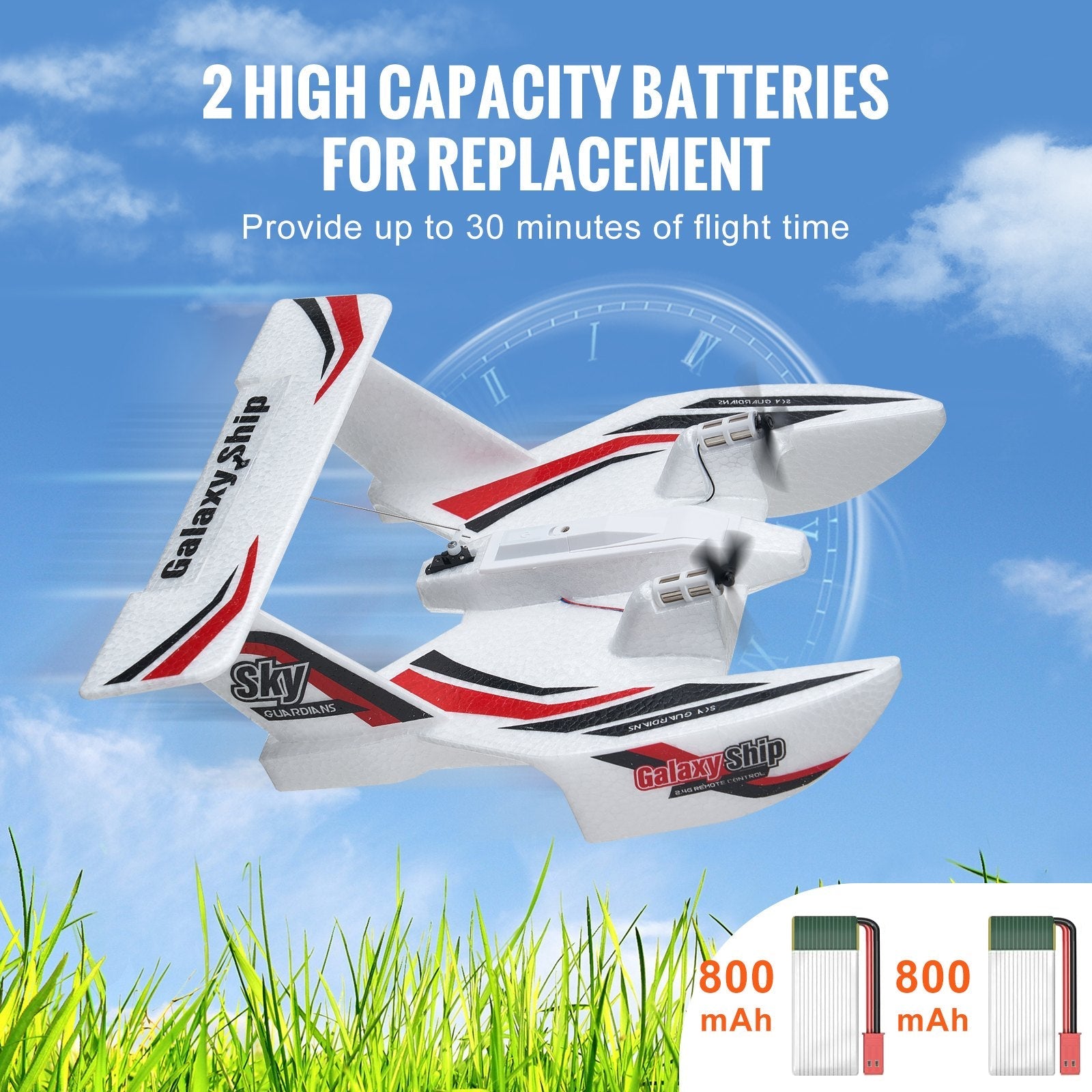 VEVOR RC Airplane Amphibious EPP Foam RC Plane Toy with 2.4 GHz Remote Control 