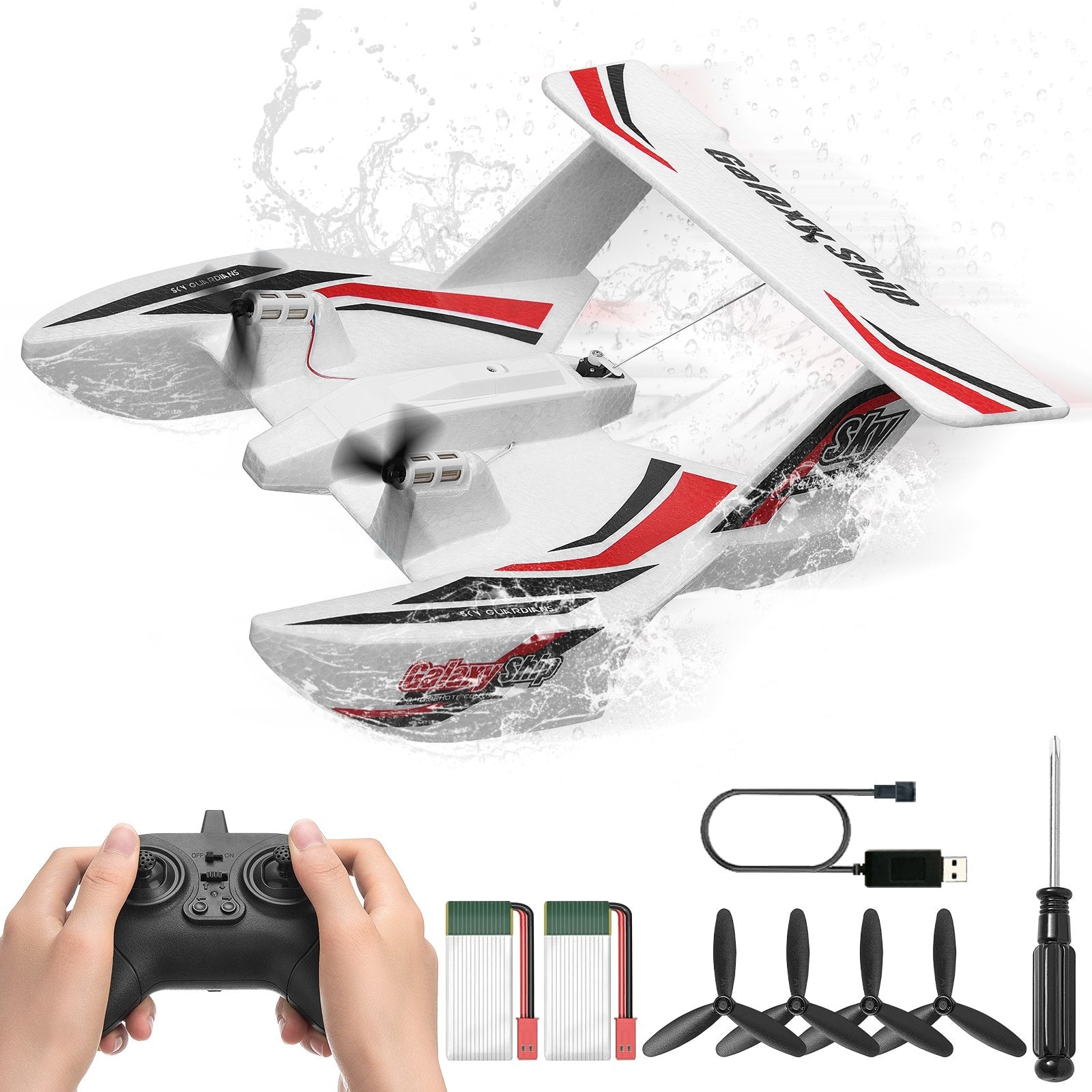 VEVOR RC Airplane Amphibious EPP Foam RC Plane Toy with 2.4 GHz Remote Control 