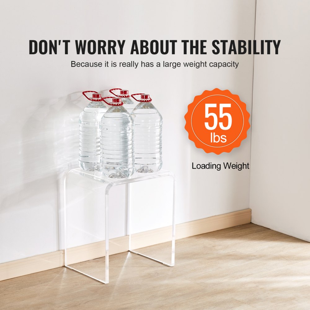 VEVOR Acrylic End Table, C-Shaped Lucite Side Table, Clear Acrylic Side Table for Drink, Food, Snack used in Living Room, Bedroom, and Study 