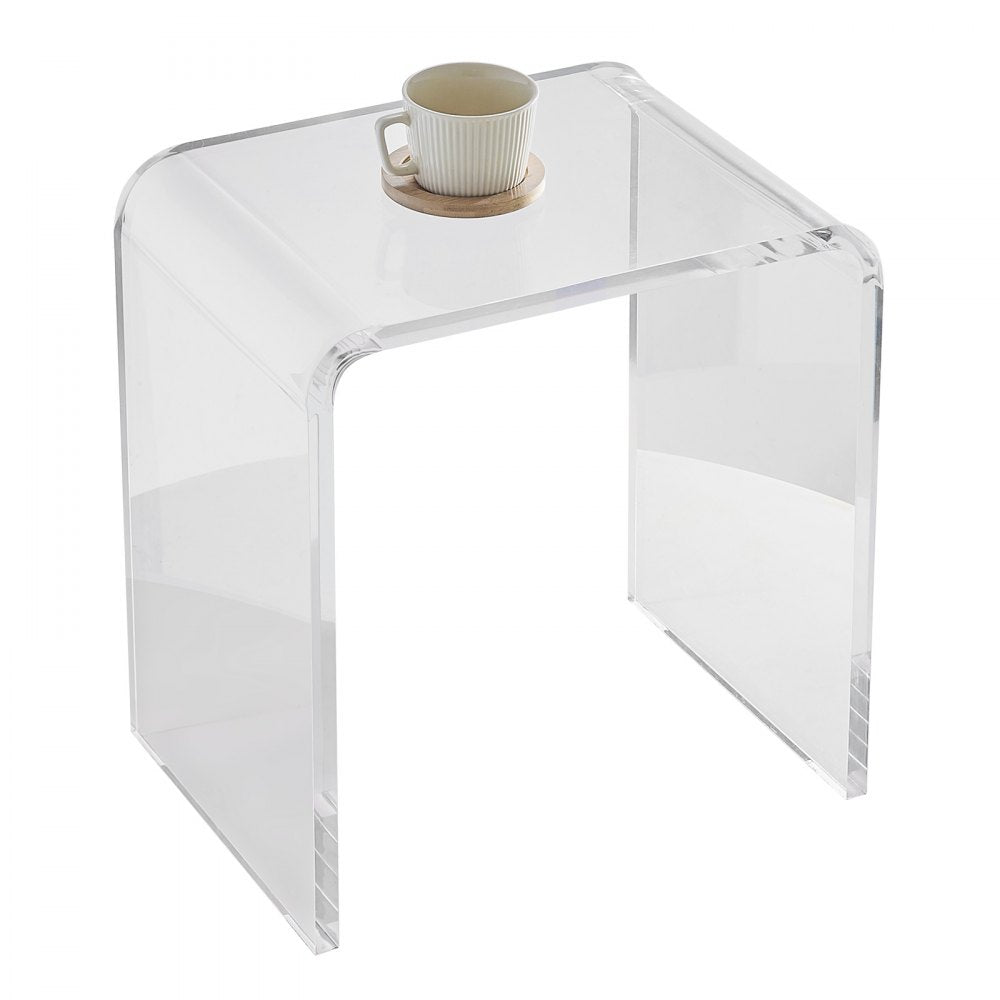 VEVOR Acrylic End Table, C-Shaped Lucite Side Table, Clear Acrylic Side Table for Drink, Food, Snack used in Living Room, Bedroom, and Study 