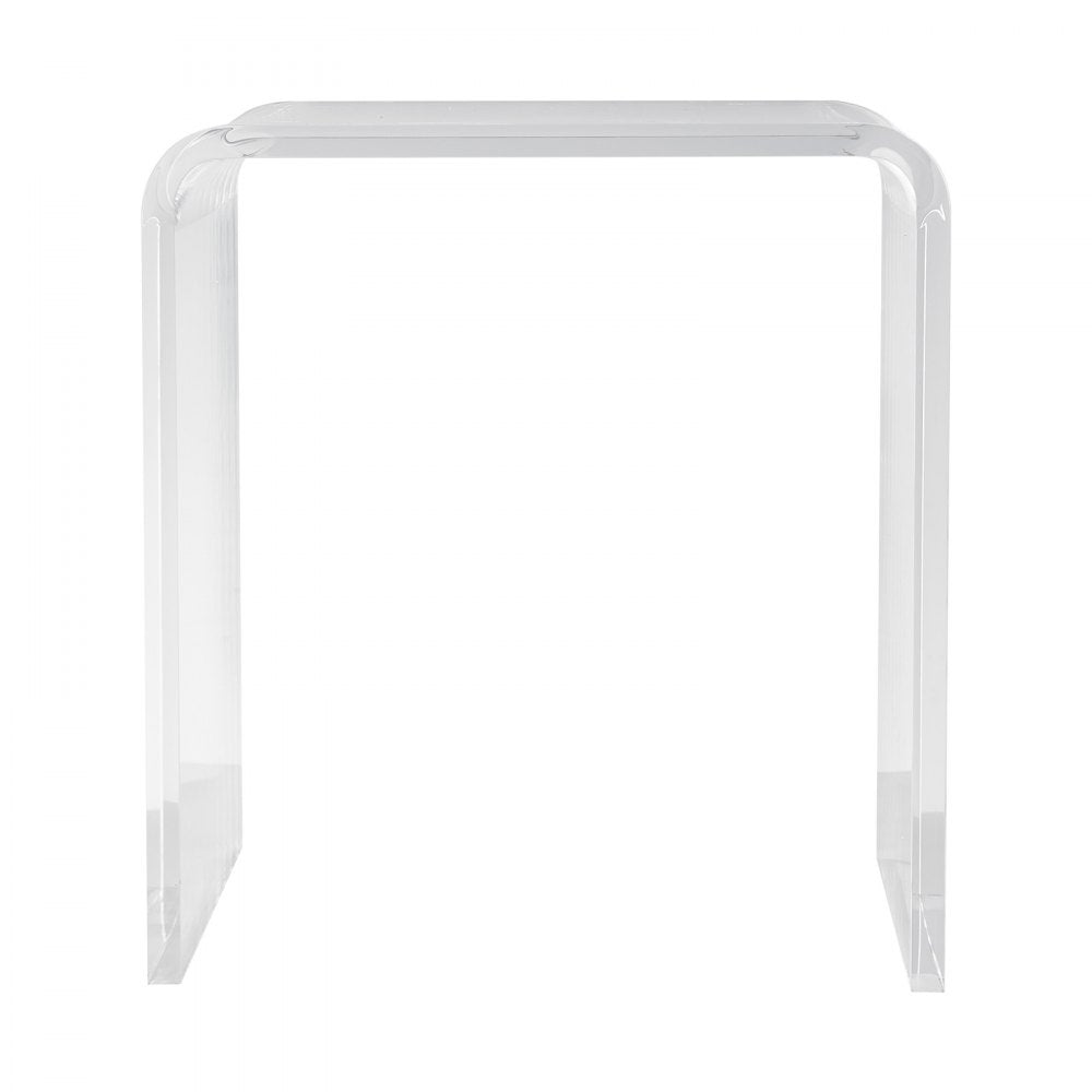 VEVOR Acrylic End Table, C-Shaped Lucite Side Table, Clear Acrylic Side Table for Drink, Food, Snack used in Living Room, Bedroom, and Study 