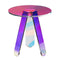 VEVOR Round Iridescent Side Table, Acrylic End Table, Clear Rainbow Acrylic Coffee Table for Drink, Food, Snack used in Living Room, Bedroom, and Study
