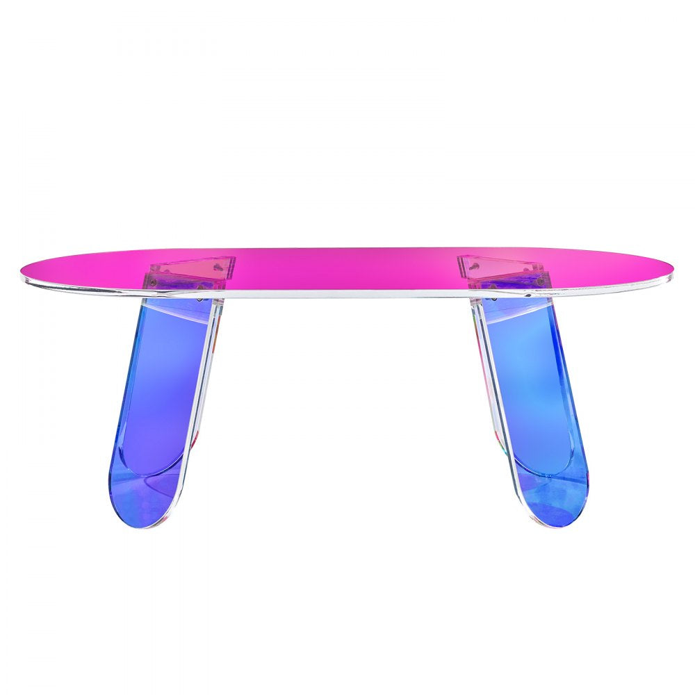 VEVOR Acrylic Coffee Table, Iridescent Acrylic End Table, 13.8 inch high Colorful Acrylic Side Table, for Coffee, Drink, Food, Snack used in Living Room, Courtyard, Terrace 