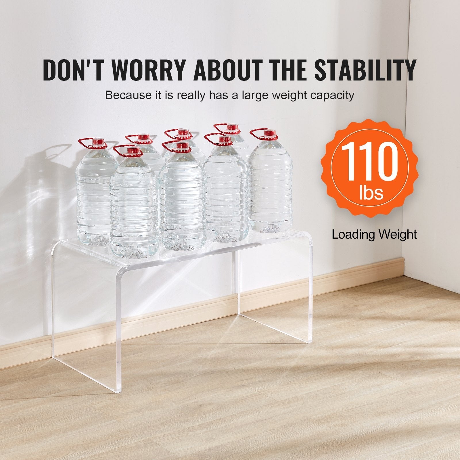 VEVOR Acrylic Coffee Table, C-Shaped Clear Acrylic End Table, 16.3 inch high Transparent Acrylic Side Table, for Coffee, Drink, Food, Snack used in Living Room, Courtyard, Terrace 