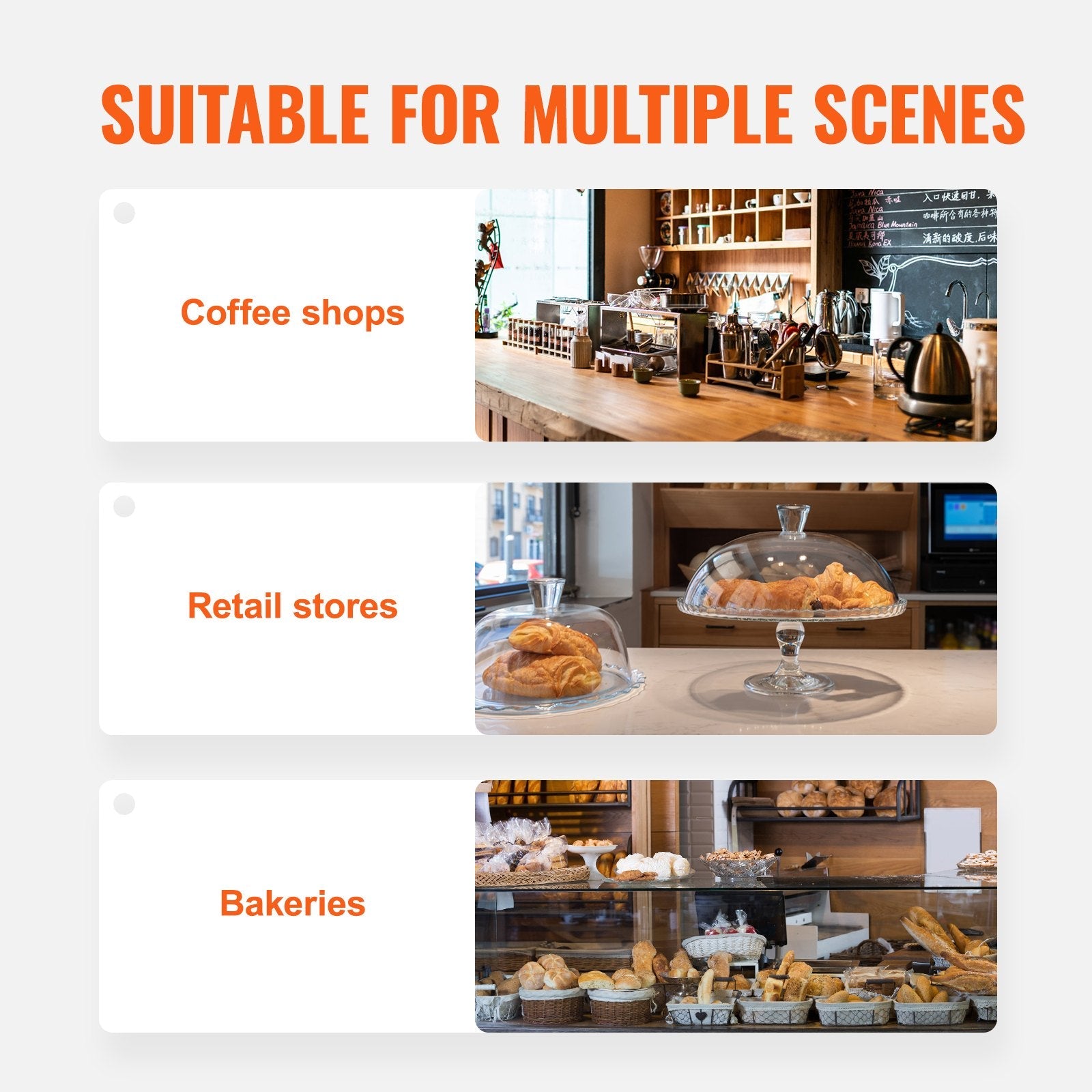 VEVOR Pastry Display Case, 3-Tier Commercial Countertop Bakery Display Case, Acrylic Display Box with Rear Door Access & Removable Shelves, Keep Fresh for Donut Bagels Cake Cookie, 20.7"x14.2"x16.3" 