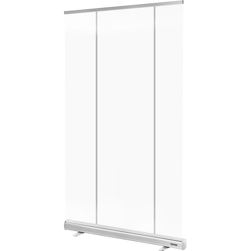 VEVOR Floor Standing Sneeze Guard, 48\"x80\" Roll Up Banner Stand, Portable Pull-Out Standing Divider, Stand Roll Up Banner for Cafe, Office, Cashier, Store, Restaurant, Classroom and Receptionist 
