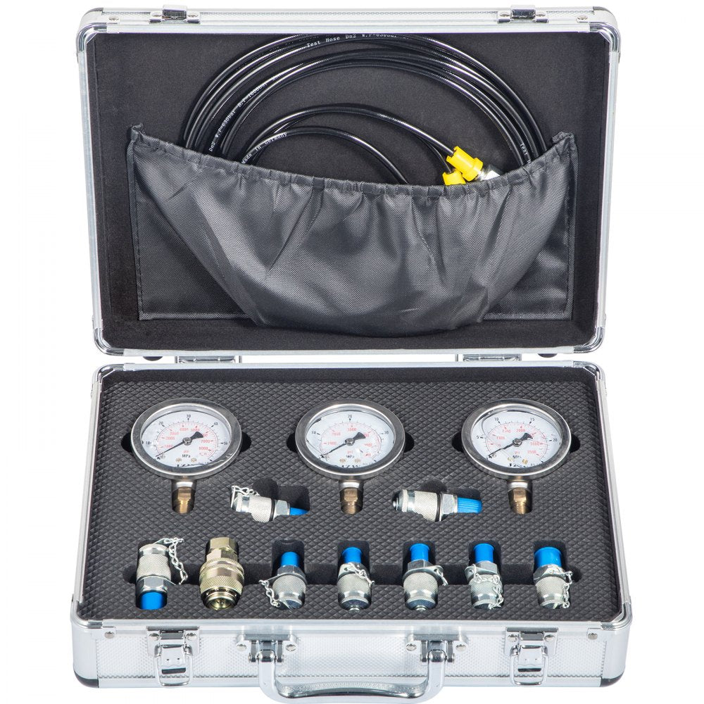 Hydraulic Pressure Gauge Test Kit 9000 Psi Tester No Distortion Construction 