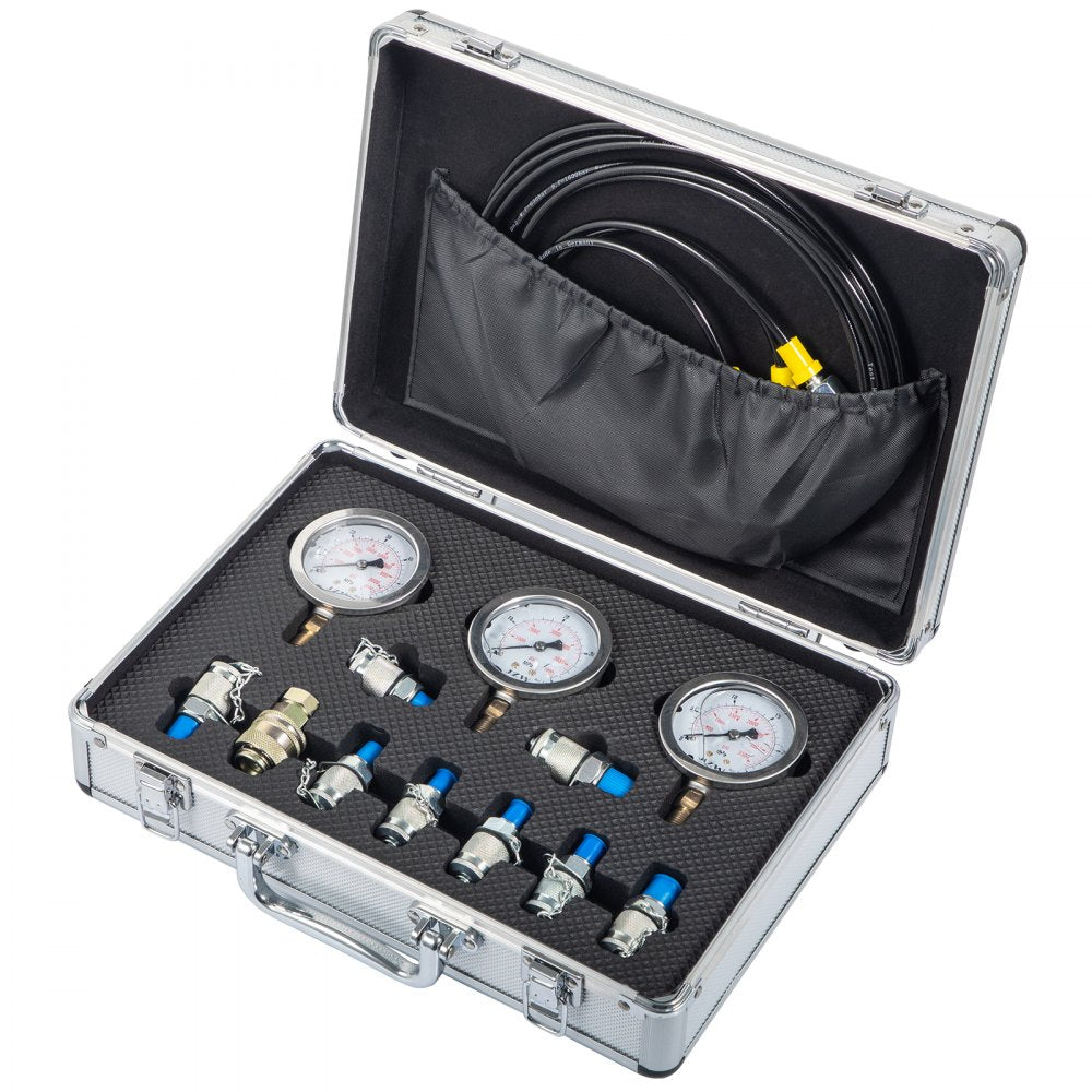Hydraulic Pressure Gauge Test Kit 9000 Psi Tester No Distortion Construction 