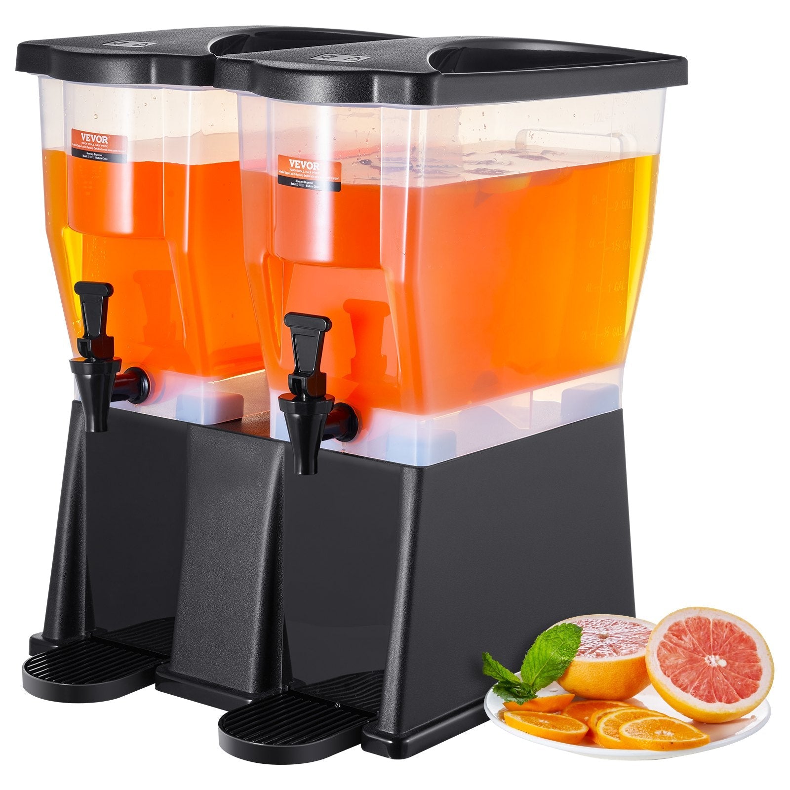 VEVOR Beverage Dispenser, 3 Gallon x 2 Drink Dispensers for Parties, Plastic Juice Dispenser with Stand Spigot Lid, Iced Tea Lemonade Juice Water Dispenser, for Restaurants, Hotels, Parties 