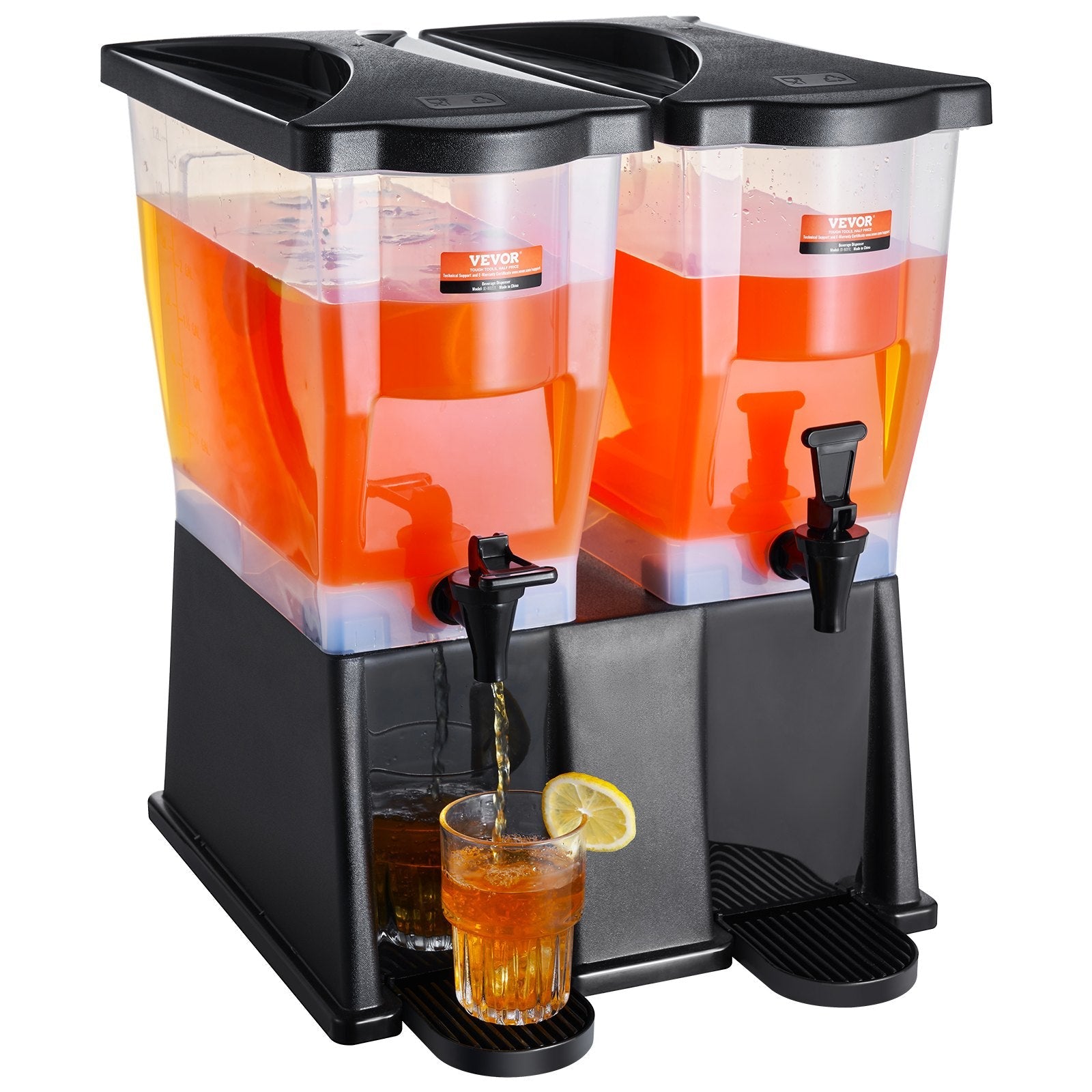 VEVOR Beverage Dispenser, 3 Gallon x 2 Drink Dispensers for Parties, Plastic Juice Dispenser with Stand Spigot Lid, Iced Tea Lemonade Juice Water Dispenser, for Restaurants, Hotels, Parties 