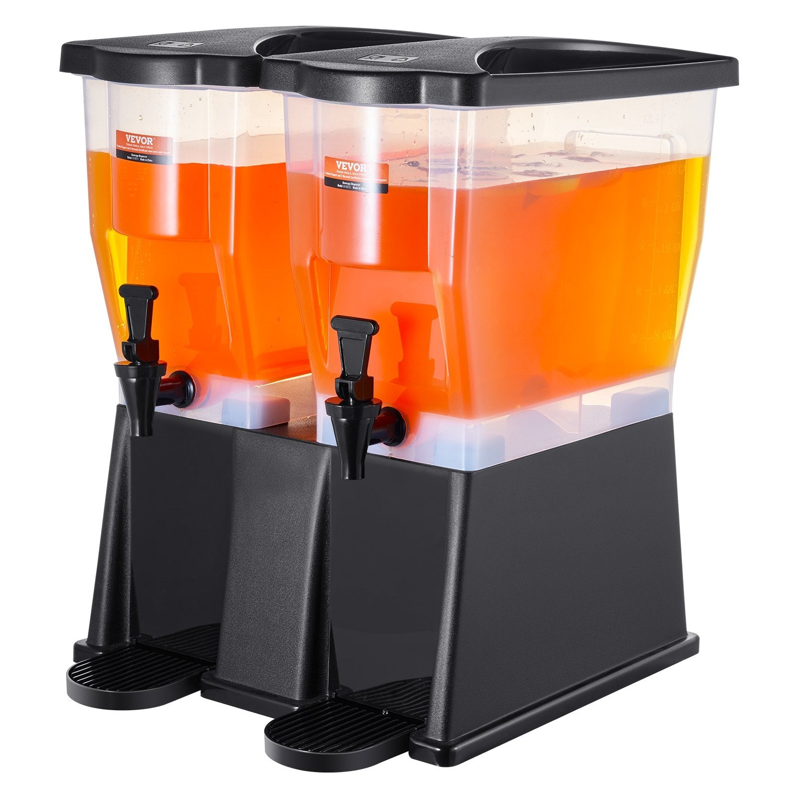 VEVOR Beverage Dispenser, 3 Gallon x 2 Drink Dispensers for Parties, Plastic Juice Dispenser with Stand Spigot Lid, Iced Tea Lemonade Juice Water Dispenser, for Restaurants, Hotels, Parties 