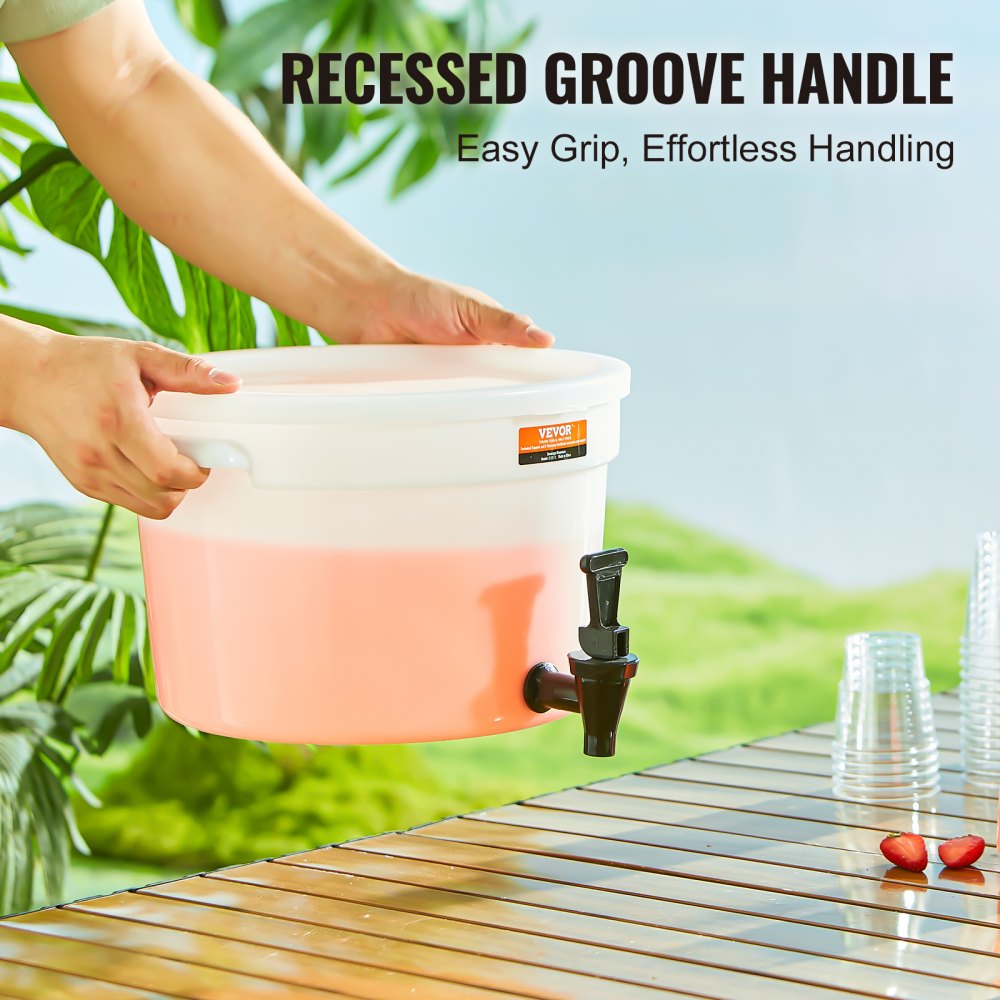 VEVOR Beverage Dispenser, 3 Gallon Drink Dispensers for Parties, Plastic Juice Dispenser with Spigot and Lid, Iced Tea Lemonade Juice Water Dispenser, for Restaurants, Hotels, Parties 