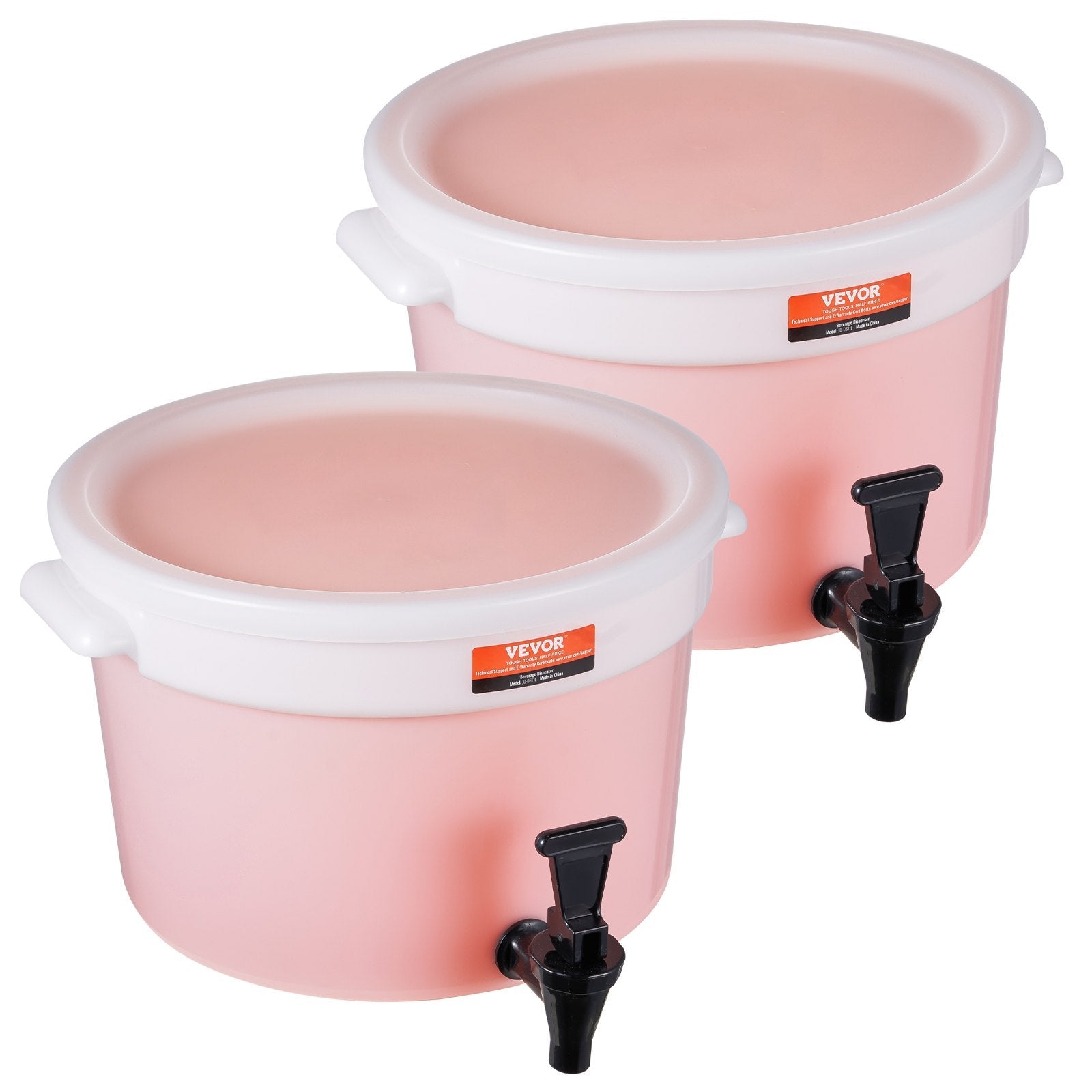 VEVOR Beverage Dispenser, 3 Gallon Drink Dispensers for Parties, Plastic Juice Dispenser with Spigot and Lid, Iced Tea Lemonade Juice Water Dispenser, for Restaurants, Hotels, Parties, 2 Pack 