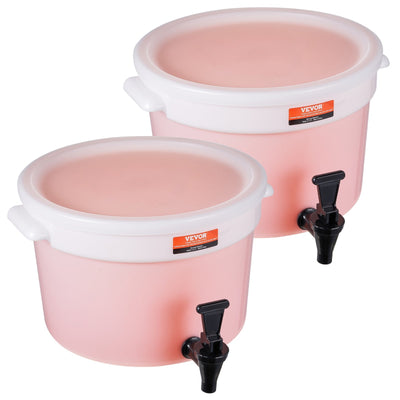 VEVOR Beverage Dispenser, 3 Gallon Drink Dispensers for Parties, Plastic Juice Dispenser with Spigot and Lid, Iced Tea Lemonade Juice Water Dispenser, for Restaurants, Hotels, Parties, 2 Pack 