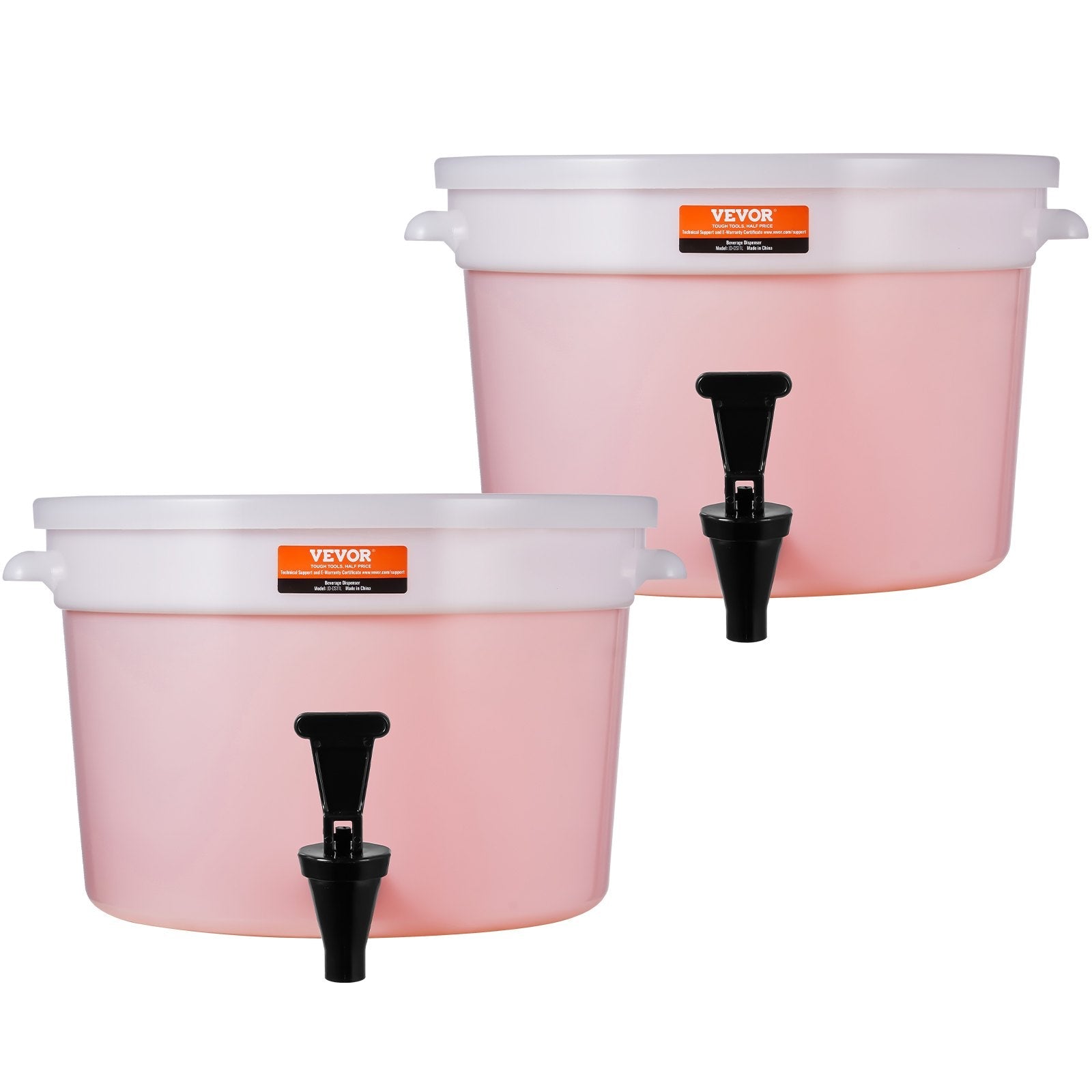 VEVOR Beverage Dispenser, 3 Gallon Drink Dispensers for Parties, Plastic Juice Dispenser with Spigot and Lid, Iced Tea Lemonade Juice Water Dispenser, for Restaurants, Hotels, Parties, 2 Pack 