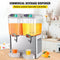 VEVOR 110V Commercial Beverage Dispenser,9.5 Gallon 36L 2 Tanks Juice Dispenser Commercial,18 Liter Per Tank 300W Stainless Steel Food Grade Material Ice Tea Drink Dispenser Equipped with Thermostat C