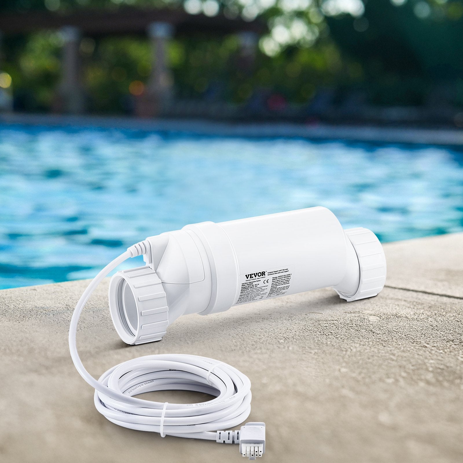 VEVOR Salt Water Chlorinator System W3T-Cell-9 for In-Ground Pool 25000 Gallons 