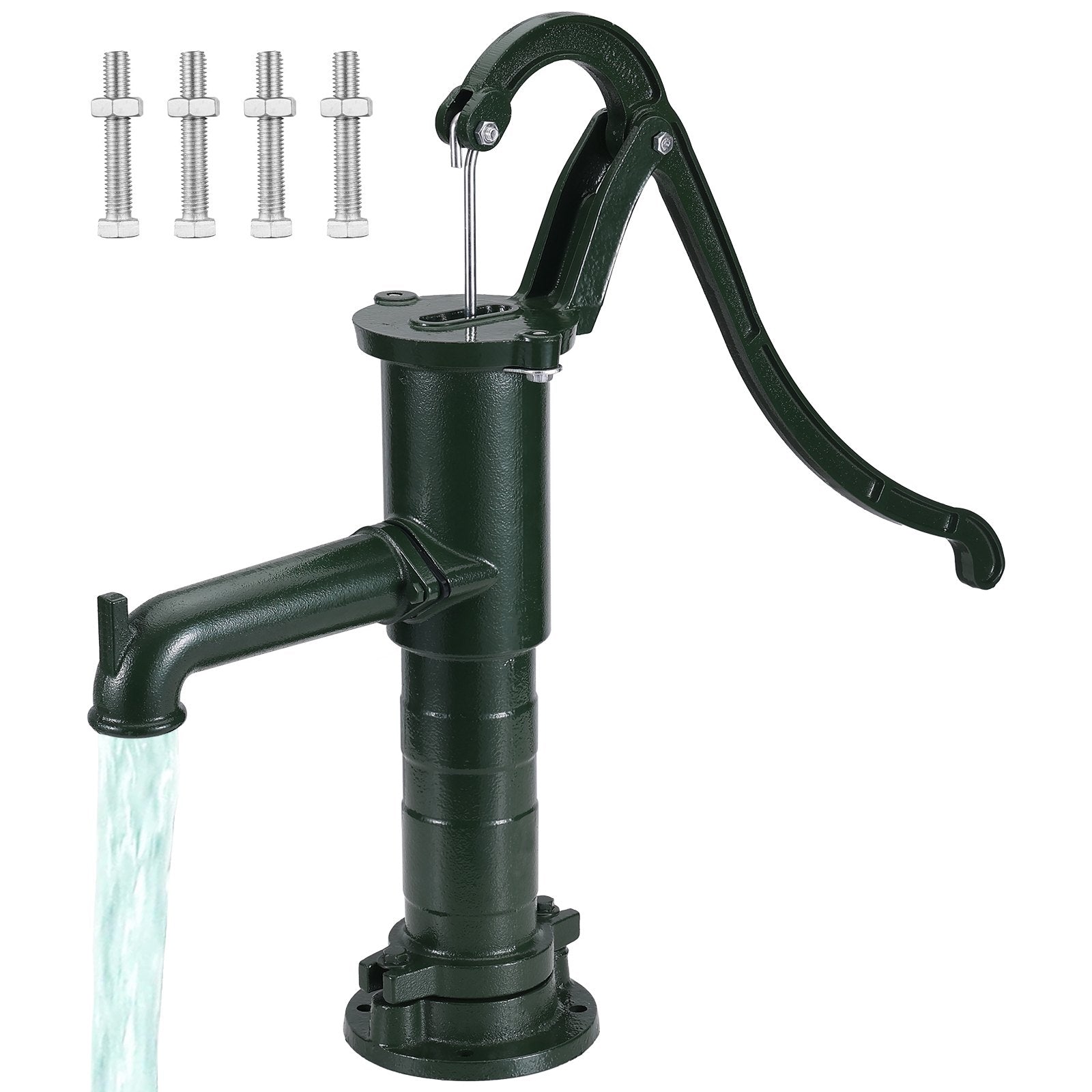 VEVOR Antique Well Hand Pitcher Pump, 22 ft Maximum Lift, Cast Iron Manual Hand Water Pump with Ergonomic Handle G1-5/8" Easy Installation, Old Fashioned for Outdoor Home Yard Garden Pond Farm, Green 