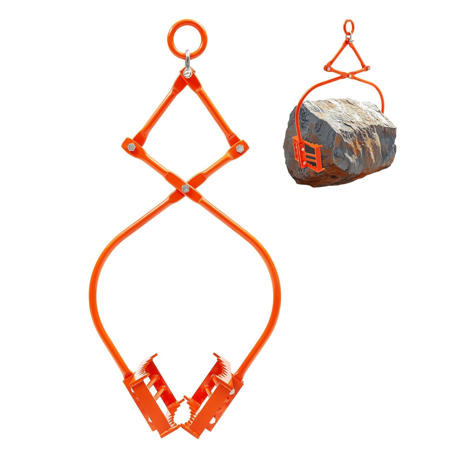 VEVOR 24in Stone Lifting Tongs 2 Claw Steel Rock Tongs Swivel Log Grapple 
