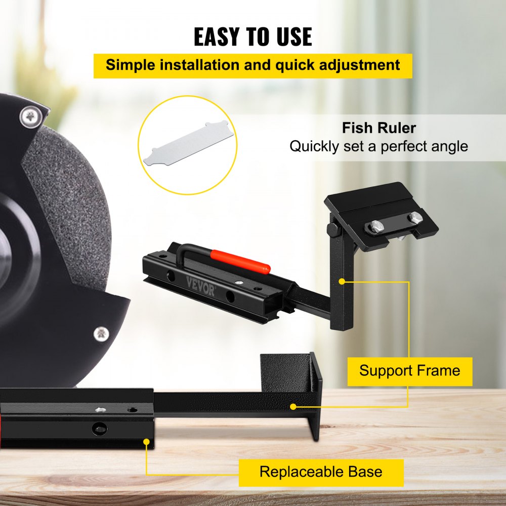 VEVOR Grinding Jig, 24\' Length of V-arm Vari-Grind Attachment, 3\' x 5\' x 1/4\' Platform Grinding Jig with Vari-Grind, Fit for 0.63\' Bowl Gouge Vari-Grind Jig for the Wolverine Sharpening System 