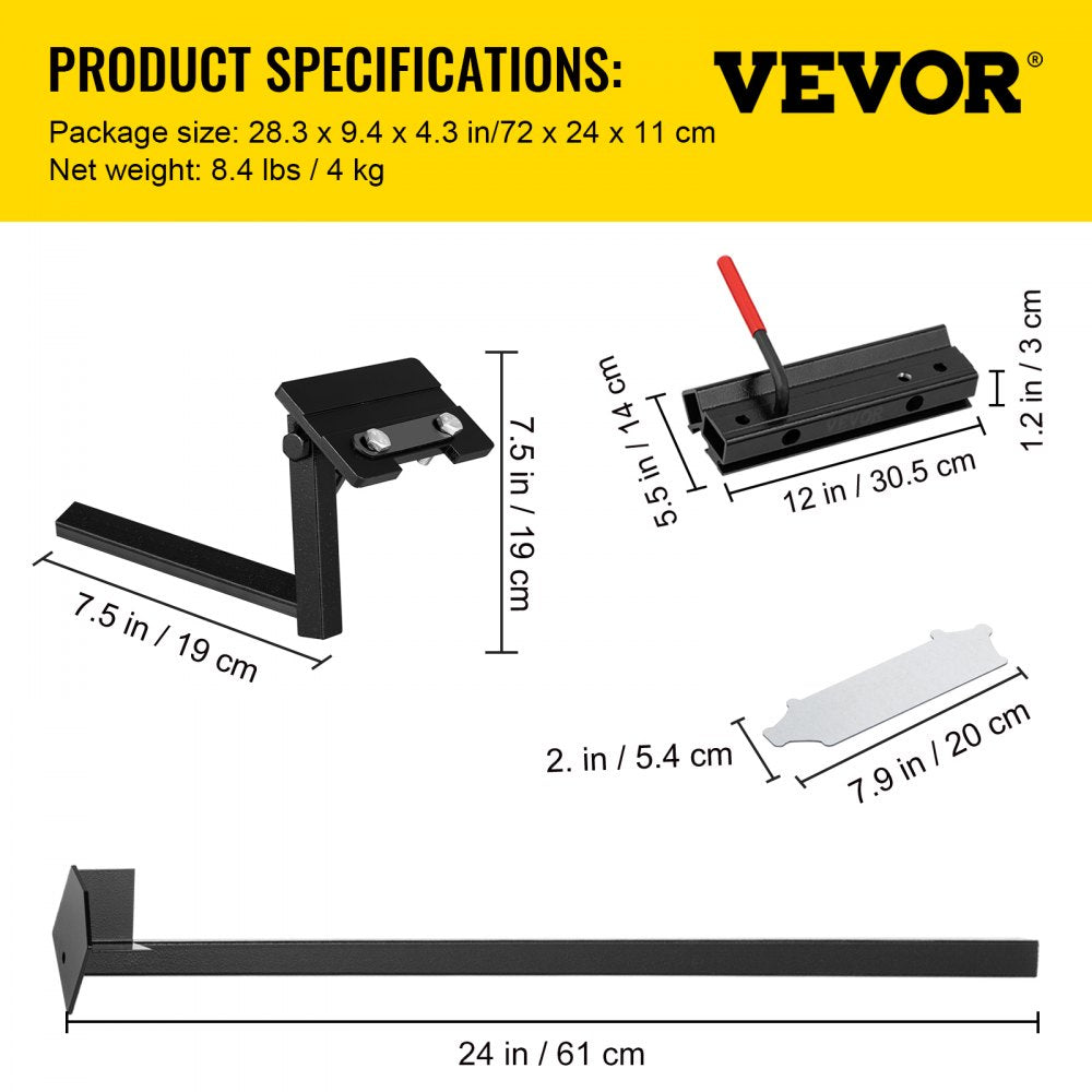 VEVOR Grinding Jig, 24\' Length of V-arm Vari-Grind Attachment, 3\' x 5\' x 1/4\' Platform Grinding Jig with Vari-Grind, Fit for 0.63\' Bowl Gouge Vari-Grind Jig for the Wolverine Sharpening System 