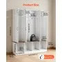 VEVOR 59" Hall Tree with Bench and Shoe Storage Cabinet, 4-in-1 Entryway Organizer with Coat Rack & Hooks, White