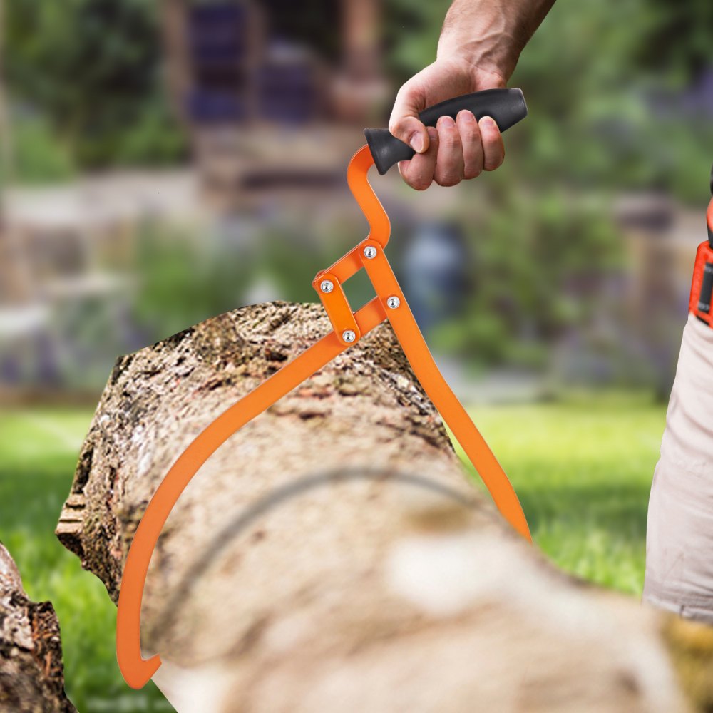 VEVOR Log Tongs, 20 inch 2 Claw Logging Skidding Tongs Non-Slip Grip, Steel Hand Log Grapple with 110 lbs Loading Capacity, Log Lifting, Handling, Dragging & Carrying Tool 