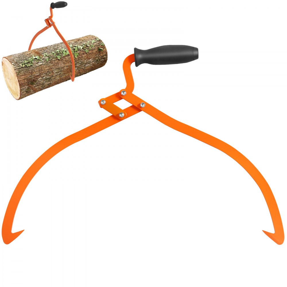 VEVOR Log Tongs, 20 inch 2 Claw Logging Skidding Tongs Non-Slip Grip, Steel Hand Log Grapple with 110 lbs Loading Capacity, Log Lifting, Handling, Dragging & Carrying Tool 
