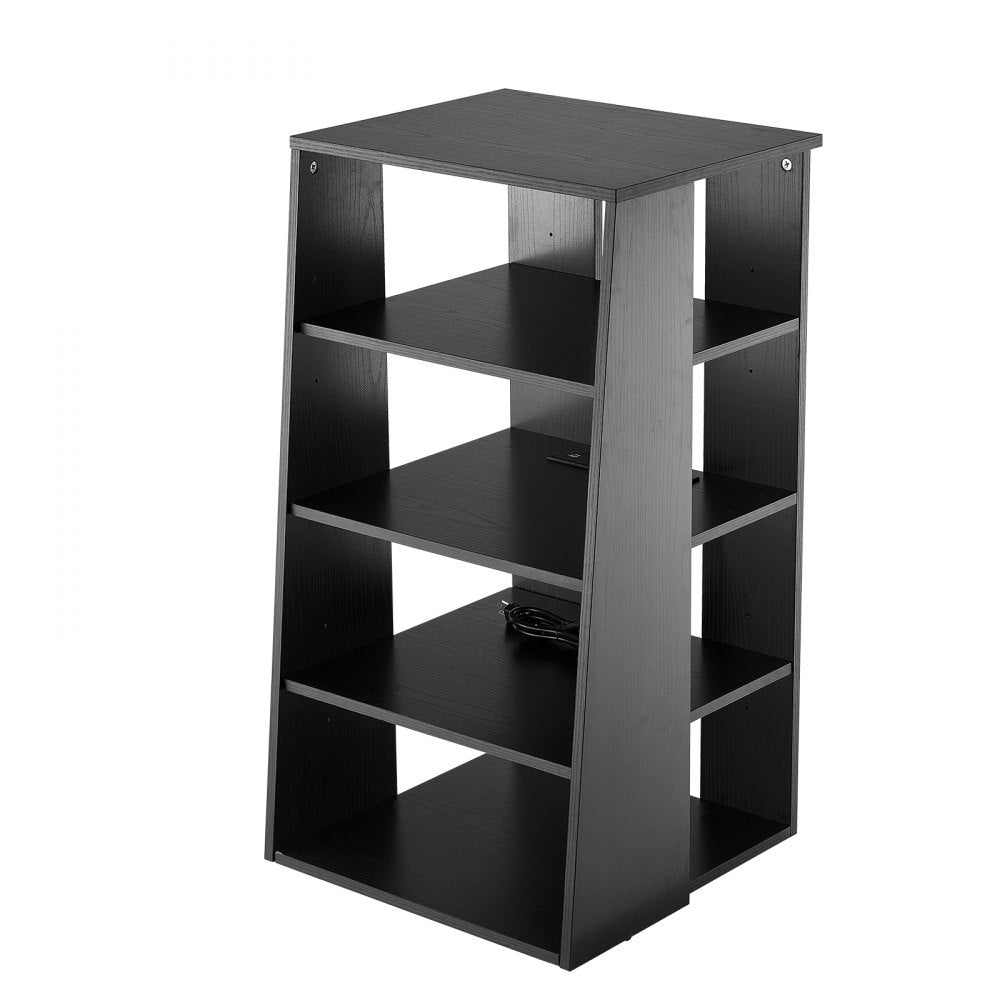 VEVOR 5 Tiers AV Media Stand Height-Adjustable Wooden Audio-Video Media Stand 