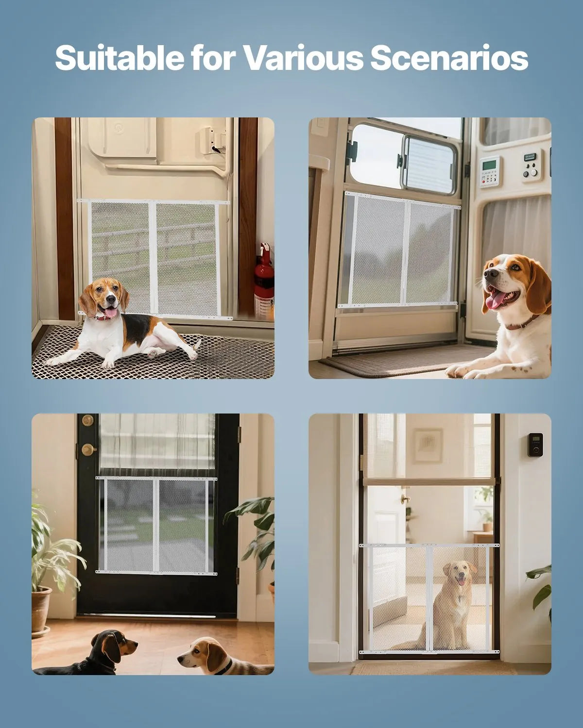 VEVOR RV Screen Door Protector 24 x 26 in Door Grille for Pet Protection White