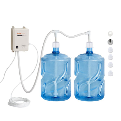 VEVOR Bottled Water Dispensing System 20 ft Water Dispensing Pump System with US Plug 115V AC Perfect for 5 Gallon Bottle (Dual Inlet) Bottled Water Dispensing System 20 ft with with US Plug 115V AC P 