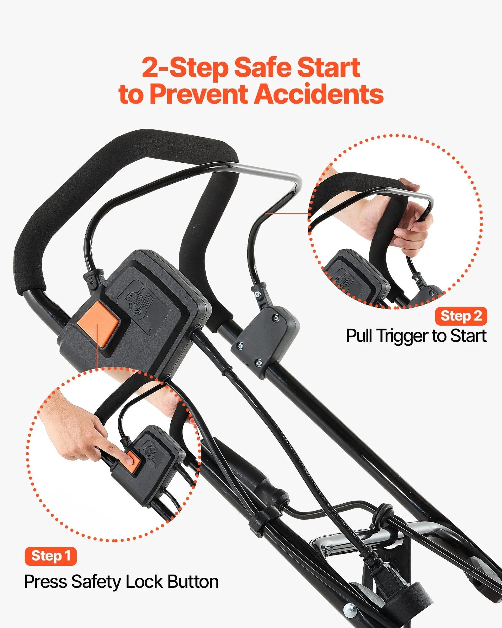 VEVOR Electric Snow Blower, 20 inch 15A Corded Snow Thrower with Dual LED Headlights & 180° Rotating Chute, 25FT Throwing Distance, 12" Depth Clearing, Walk-Behind Snowblower for Driveway Sidewalk 