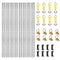 VEVOR E Track Tie-Down Rail Kit, 34PCS 5FT E-Tracks Set Includes 8 Steel Rails & 2 Single Slot & 8 O Rings & 8 Tie-Offs w/ D-Ring & 8 End Caps, Securing Accessories for Cargo, Motorcycles, and Bikes
