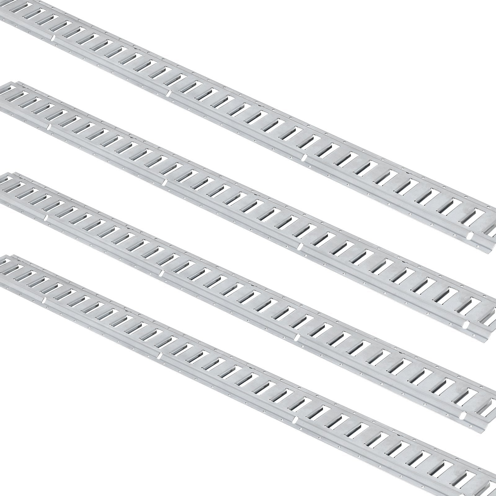 VEVOR E Track Tie-Down Rail Kit, 34PCS 5FT E-Tracks Set Includes 8 Steel Rails & 2 Single Slot & 8 O Rings & 8 Tie-Offs w/ D-Ring & 8 End Caps, Securing Accessories for Cargo, Motorcycles, and Bikes 